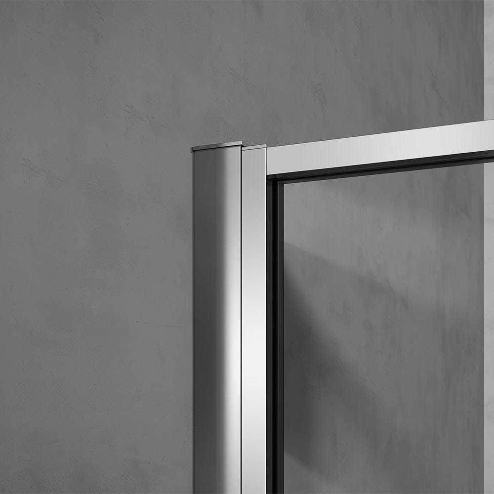 GRAND VERRE Cabine de douche à ouverture intérieure et extérieure 76x76 en verre 6mm transparent profilés en aluminium chromé 3