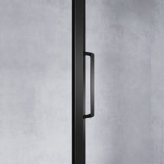 GRAND VERRE Cabine de douche 110x70 avec ouverture coulissante accès de face profilés noirs mat 3