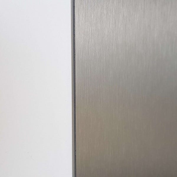  Crédence Composite Aspect Aluminium Brossé H 20 cm x L 130 cm 3