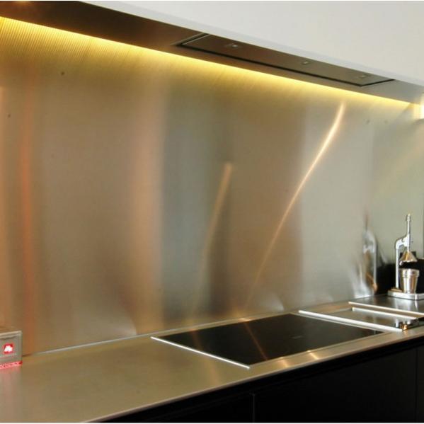 Fond de Hotte / Crédence Inox Brossé H 70 cm x L 70 cm de 1,2 mm
