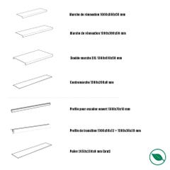 Lot de 3 planches palier rénovation d'escalier stratifié dark grey 2050 x 225 x 8 mm . - PEFC 70% 4