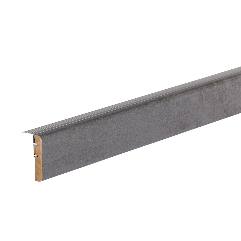 Profilé de transition rénovation d'escalier stratifié dark grey 1300 x 56 x 12 mm - PEFC 70% 1