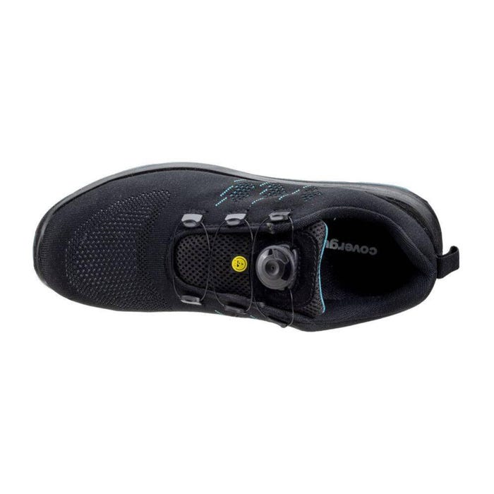 Chaussures de sécurité S1P ONYX Basse Maille Noir Vert ESD Système serrage - COVERGUARD - Taille 41 1