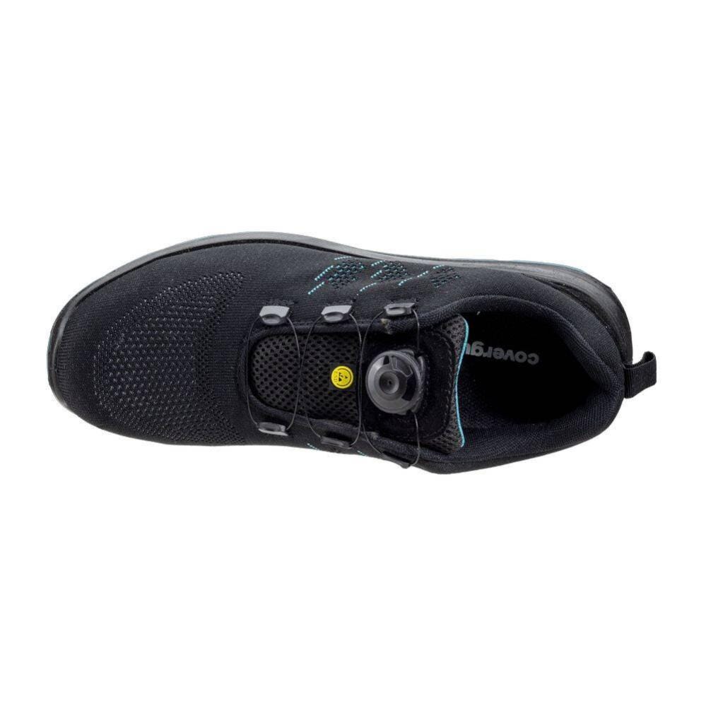 Chaussures de sécurité S1P ONYX Basse Maille Noir Vert ESD Système serrage - COVERGUARD - Taille 39 1