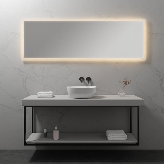 MELLOW Miroir lumineux salle de bain LED 3 couleurs + intensité réglable & fonction anti-buée 60 x 180 cm 5
