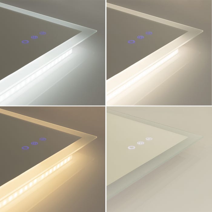 FRAME Miroir lumineux salle de bain LED 3 couleurs + intensité réglable & fonction anti-buée 80 x 120 cm 7