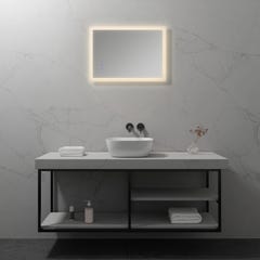 FRAME Miroir lumineux salle de bain LED 3 couleurs + intensité réglable & fonction anti-buée 50 x 70 cm 5