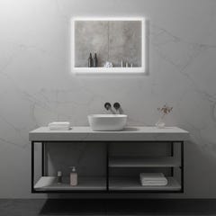 FRAME Miroir lumineux salle de bain LED 3 couleurs + intensité réglable & fonction anti-buée 60 x 80 cm 6