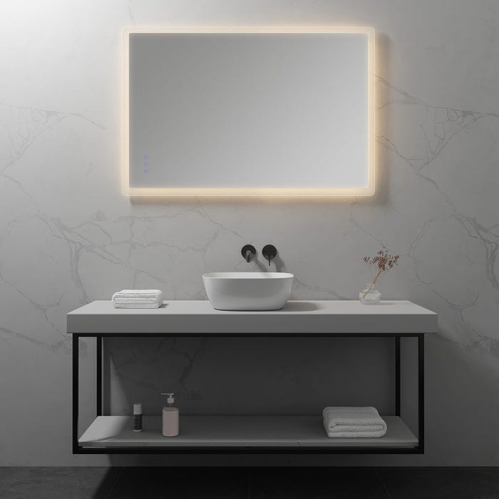 MELLOW Miroir lumineux salle de bain LED 3 couleurs + intensité réglable & fonction anti-buée 80 x 120 cm 5