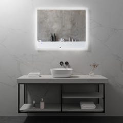 FRAME Miroir lumineux salle de bain LED 3 couleurs + intensité réglable & fonction anti-buée 80 x 100 cm 6