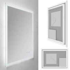 FRAME Miroir lumineux salle de bain LED 3 couleurs + intensité réglable & fonction anti-buée 80 x 100 cm 3
