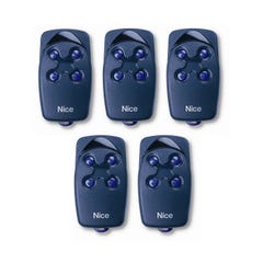 Lot de 5 télécommandes NICE FLO4 - 4 canaux 433,92 MHz + 1 porte-clés Domobip 0