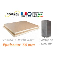 Dalle isolante polyurethane Eurosol - 56 mm - R 2.60 - Palette 42 m² 0