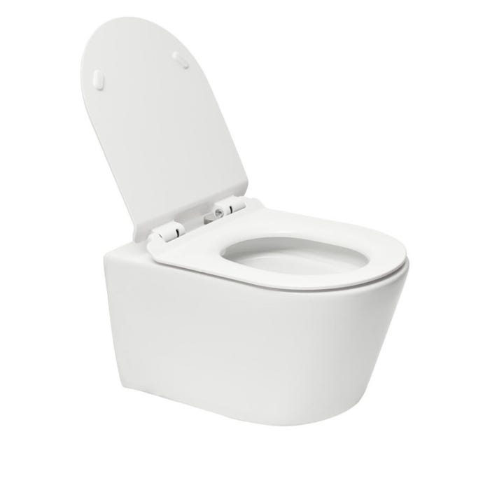 Vitra Pack WC Bâti-support V-Fix Core + WC sans bride SAT Brevis + Plaque, Blanc brillant (V-FixBrevis-1) 1