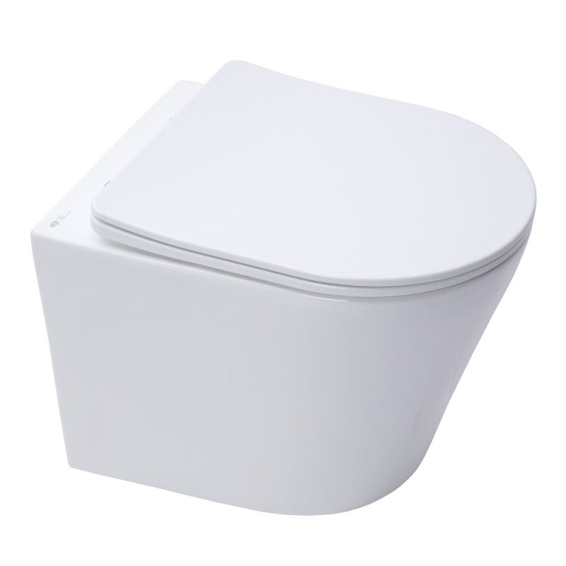 Vitra Pack WC Bâti-support V-Fix Core + WC Swiss Aqua Technologies Infinitio sans bride + Plaque, Blanc brillant (V-FixInfinitio-1) 2