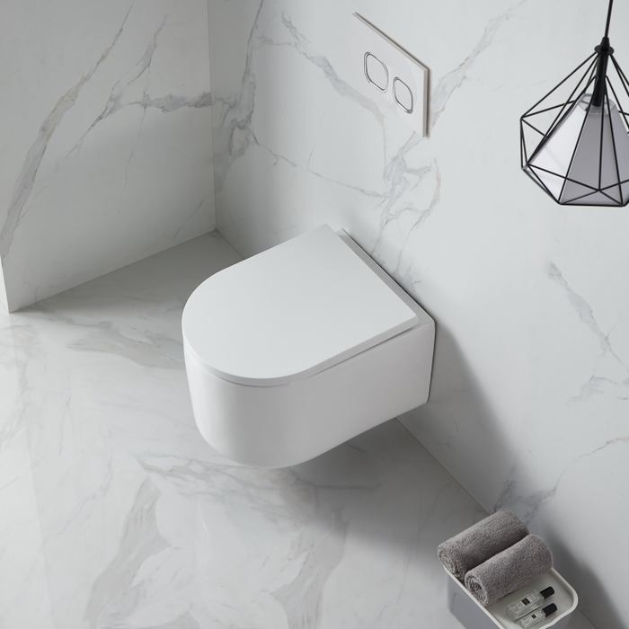 Grohe Pack WC Bâti-support + WC sans bride SAT Delano + Abattant softclose + Plaque Chrome 3