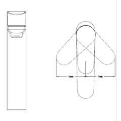 Robinet mitigeur de lavabo haut incliné chromé brillant NAPLES 2