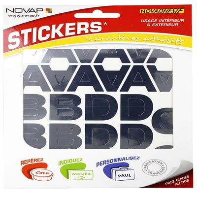 Pochette lettres adhésives 100 mm stickers. Lettres autocollantes