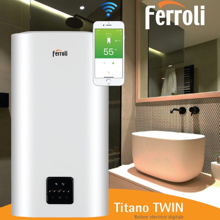 Chauffe-eau électrique plat Titano Twin 80 litres FERROLI 0