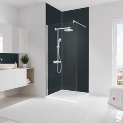Schulte Pack de 2 panneaux muraux, 90x255cm, revêtement pour douche et salle de bains, DécoDesign COULEUR, Anthracite 0
