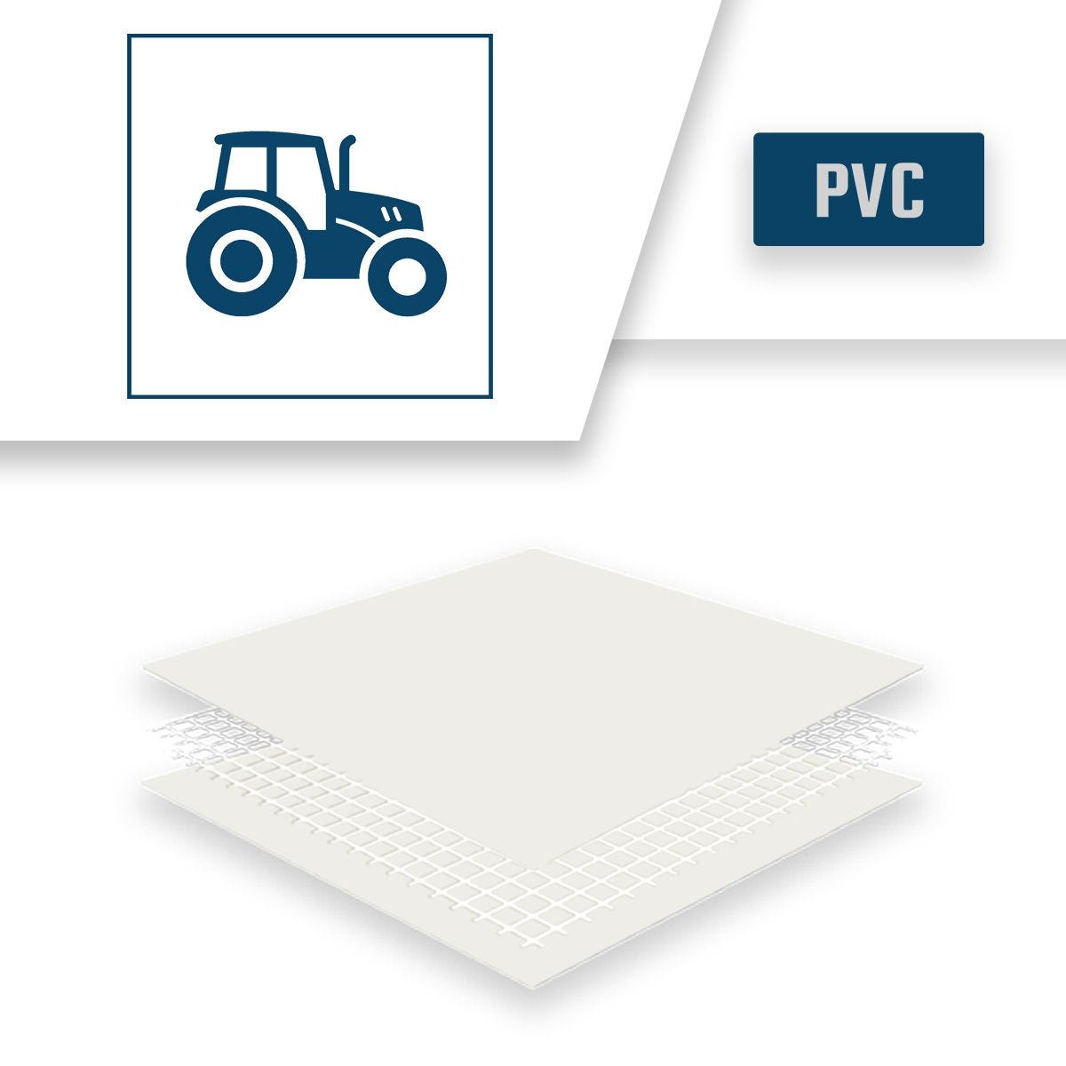 Bâche Agricole 6x8 m Blanc Crème - Qualité 5 ans TECPLAST 506AG - Bâche PVC étanche de protection pour Matériel agricole 3