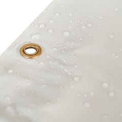 Bâche de Chantier 4x5 m Blanc Crème - Qualité 5 ans TECPLAST 506CH - Bâche de protection étanche en PVC pour Travaux 4