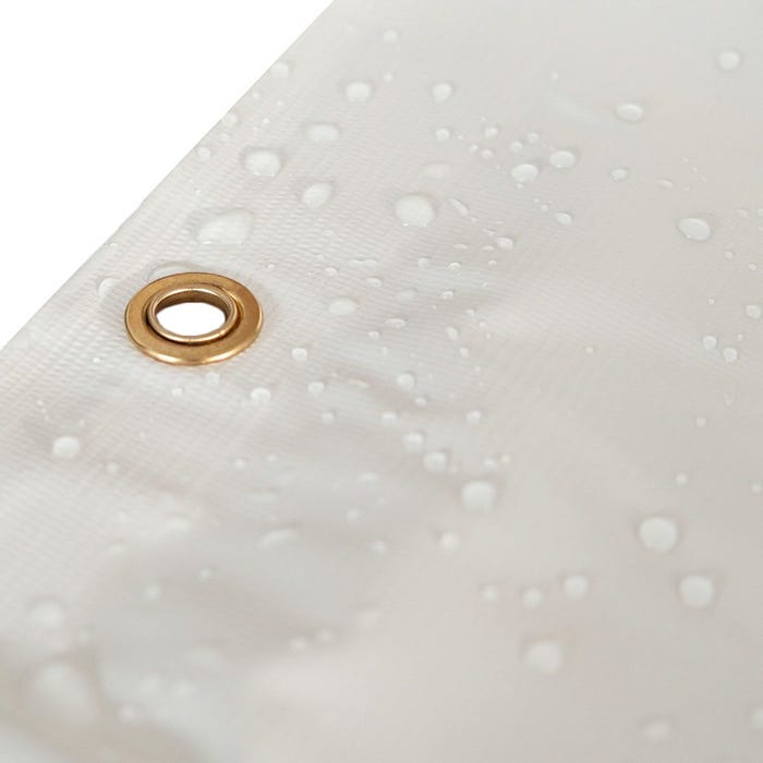 Bâche de Protection 2x8 m Blanc Crème - Qualité 5 ans TECPLAST 506MU - Bâche PVC étanche - Résistance Anti-UV 4
