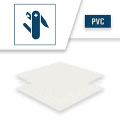 Bâche de Protection 4x6 m Blanc Crème - Qualité 5 ans TECPLAST 506MU - Bâche PVC étanche - Résistance Anti-UV 3