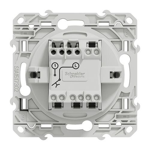 Bouton-poussoir ODACE 10A à vis aluminium 50/60 Hz - SCHNEIDER ELECTRIC - S530206 2