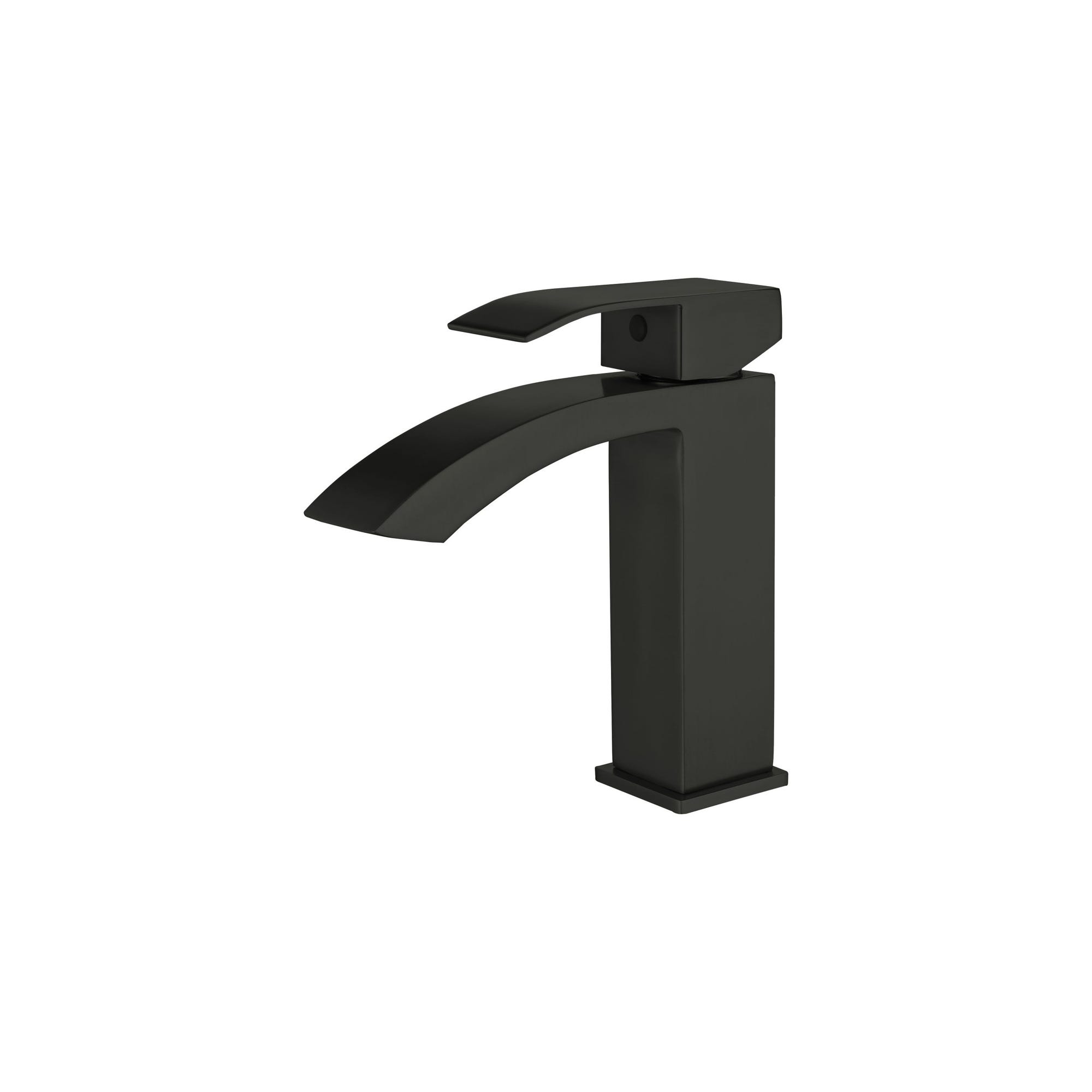 Robinet salle de bain Mitigeur lavabo CABERNET en acier inoxydable couleur noire 4,2 x 15 x 15 cm 0