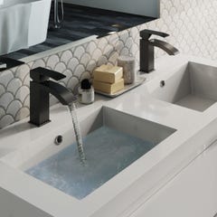 Robinet salle de bain Mitigeur lavabo CABERNET en acier inoxydable couleur noire 4,2 x 15 x 15 cm 1