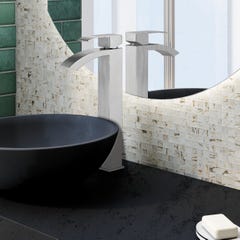 Robinet salle de bain Mitigeur lavabo haut CABERNET couleur inox brossé en acier inoxydable 4,2 x 32 x 15 cm 1