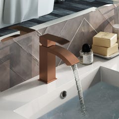 Robinet salle de bain Mitigeur lavabo CABERNET cuivré en acier inoxydable avec cartouche céramique ACS 1