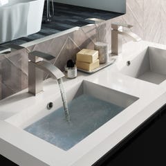Robinet salle de bain Mitigeur lavabo CABERNET en acier inoxydable couleur inox brossé 4,2 x 15 x 15 cm 1
