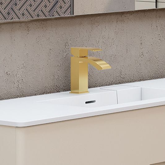 Robinet salle de bain Mitigeur lavabo CABERNET doré en acier inoxydable avec cartouche céramique ACS 1