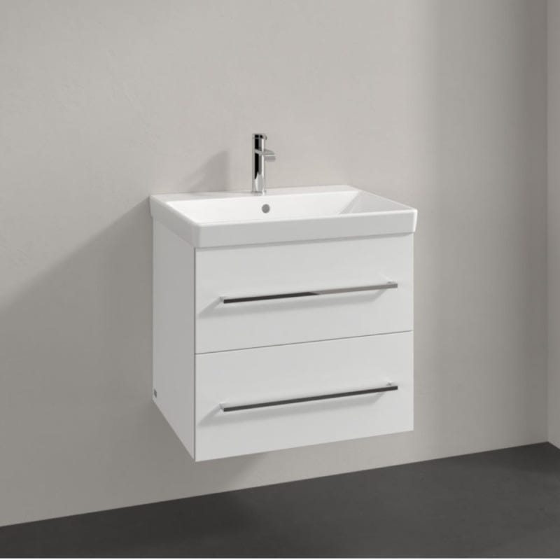 Meuble sous-lavabo Villeroy & Boch Avento A88900, 2 tiroirs, largeur 580mm, Coloris: Blanc Cristal 1