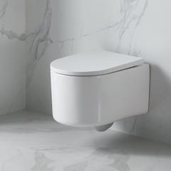 Vitra Pack WC Bâti-support V-Fix + WC sans bride SAT Delano + Abattant SoftClose + Plaque, Blanc Brillant (V-FixDelano-1) 1
