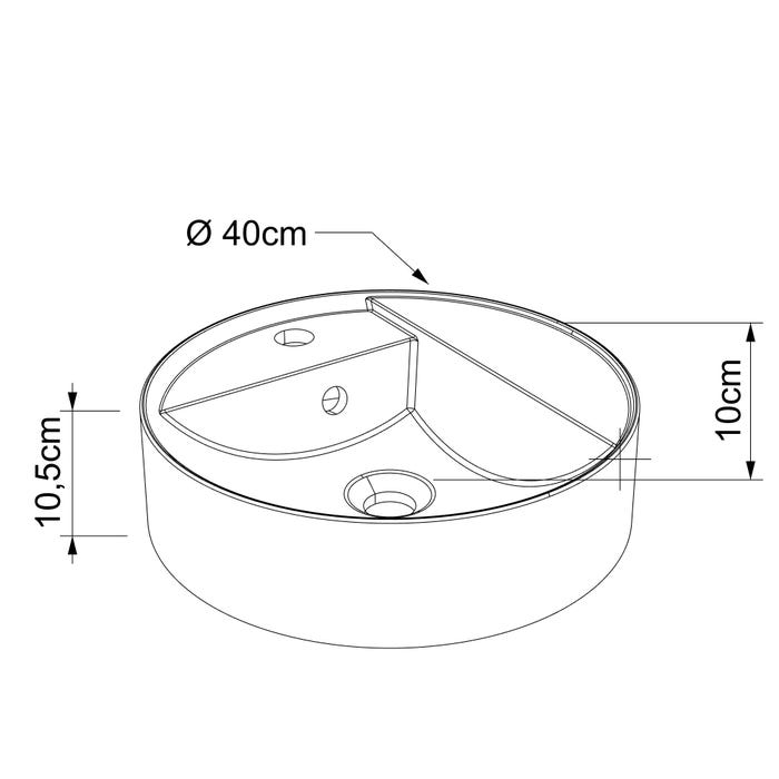 Vasque à poser en polybeton 40 x 12,2 x 40 cm CIRCLE 3