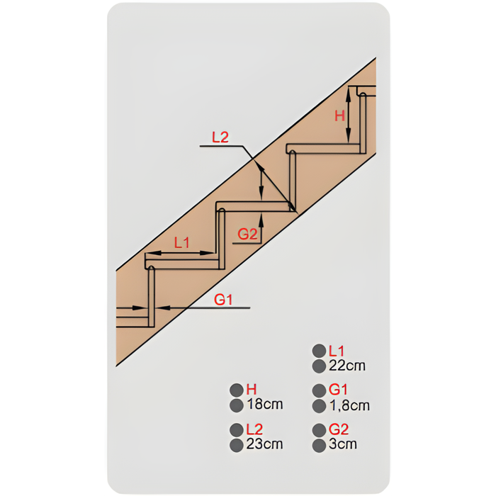 Escalier quart tournant OLEA - E - Double quart tournant - Escalier fermé - à gauche - 1 main courante 2