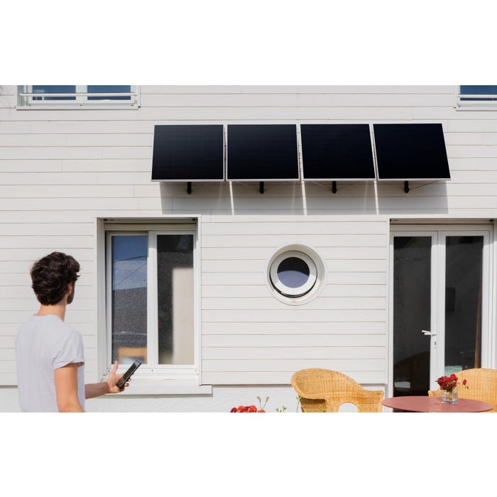 Lot 600W Kit panneaux solaires classique Beem Energy principal +extension - installation au mur 1