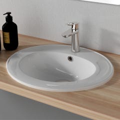 Vasque à encastrer ovale 55x45 cm en céramique - Nostra 0
