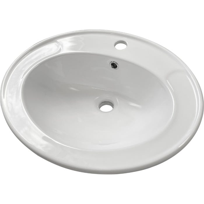Vasque à encastrer ovale 55x45 cm en céramique - Nostra 1