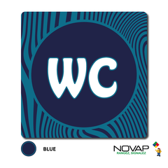 Plaquette WC - Design Bleu 90x90mm - 4340135 0