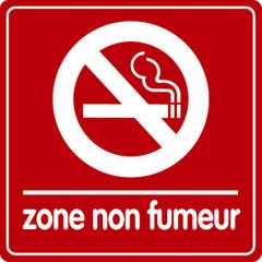 Plaquette de porte Zone non fumeur - Plexiglas couleur 90x90mm - 4034003 0