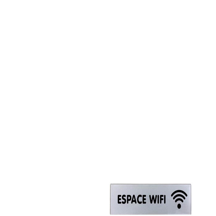 Plaquette Espace Wifi - Plexiglas argent 170x45mm - 4321608 0