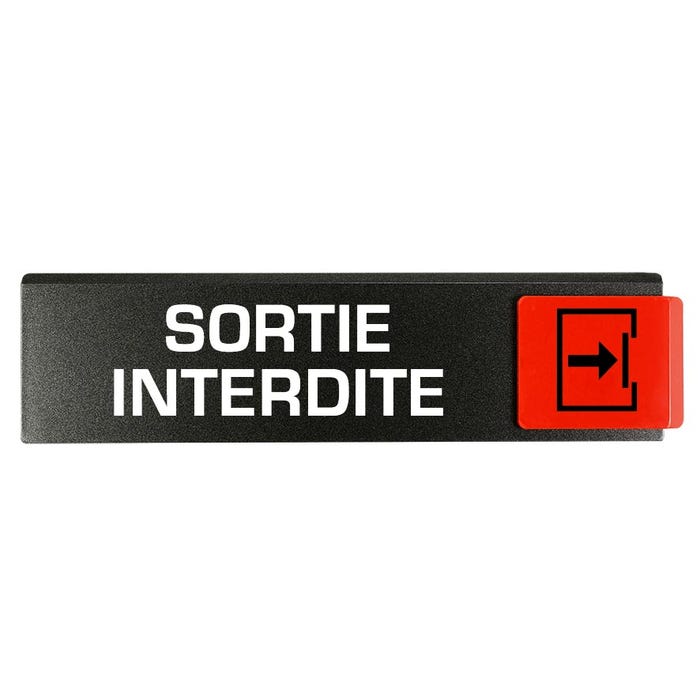 Plaquette de porte Sortie interdite - Europe design 175x45mm - 4260716 0