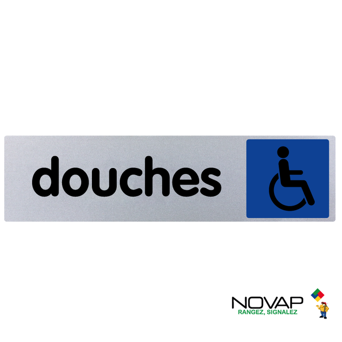 Plaquette de porte Douches handicapes - Plexiglas couleur 170x45mm - 4038483 0