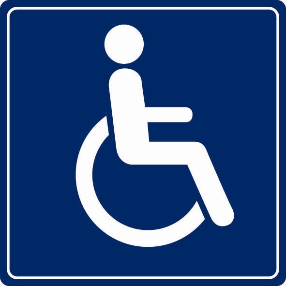 Plaquette de porte WC handicapés - Plexiglas couleur 90x90mm - 4033969 0