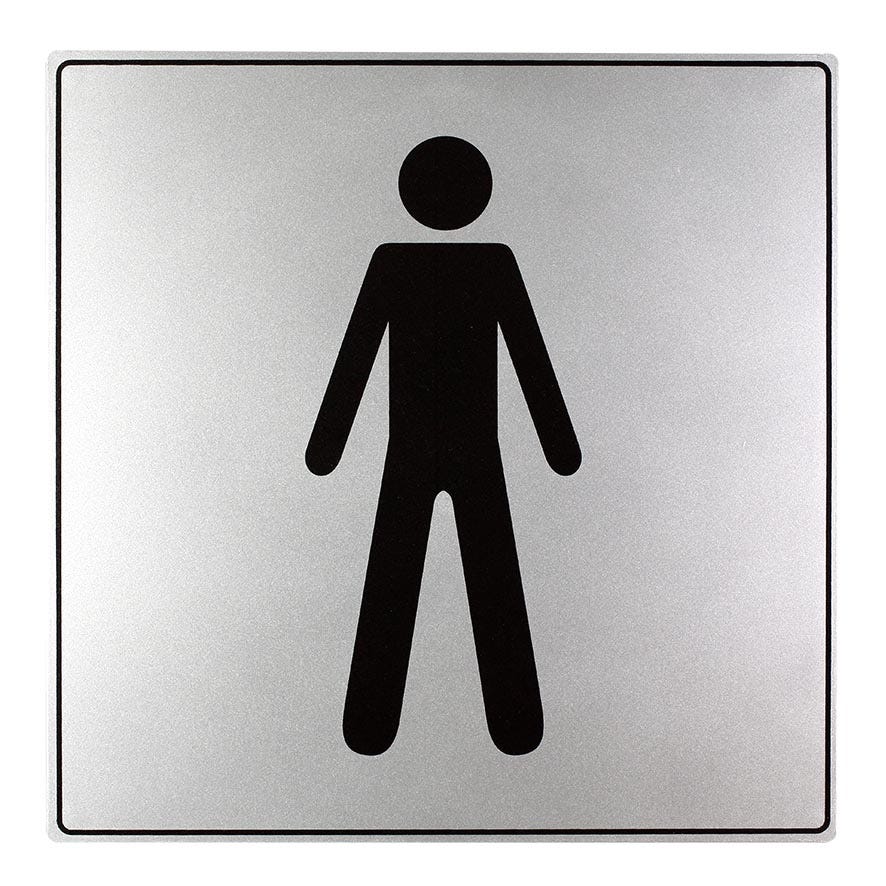 Plaquette Toilettes hommes - Iso 7001 200x200mm - 4380025 0