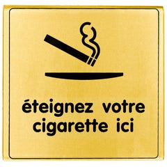 Plaquette Eteignez votre cigarette ici - Plexiglas or 90x90mm - 4500164 0